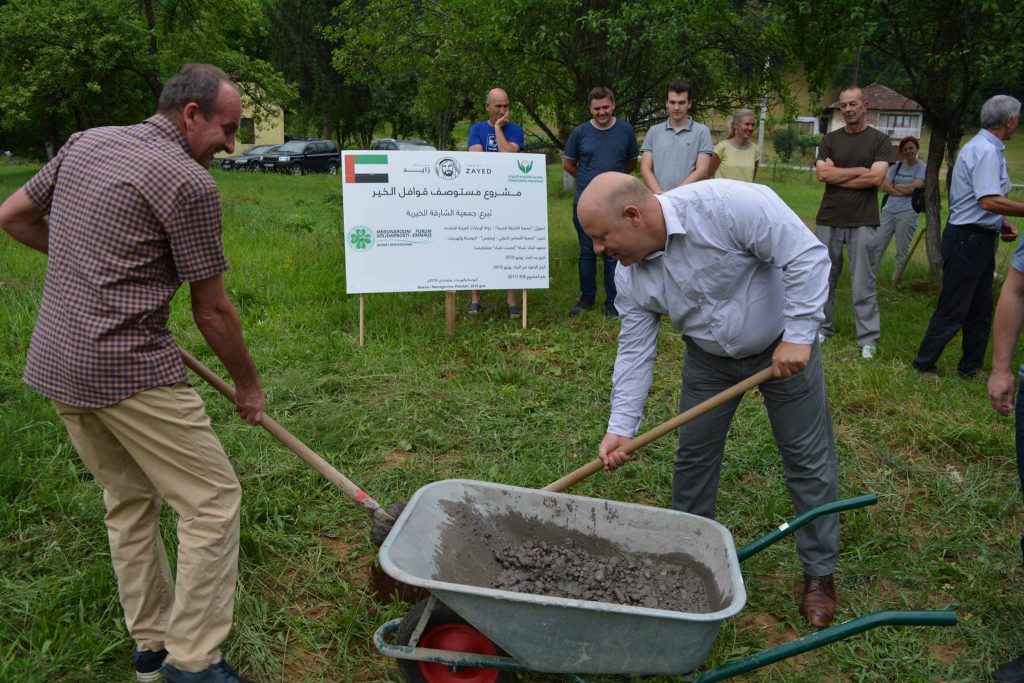 THE FIRST STONE FOR THE CONSTRUCTION OF THE INFIRMARY IN POTOČARI, IS SET