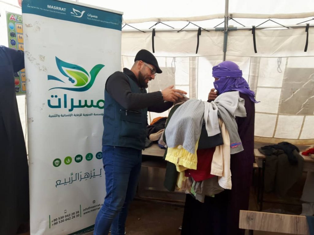 Started distribution of 13 tons of winter clothes sent in beginning of the February for the people of Syria