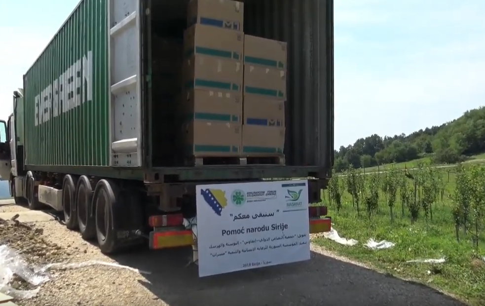 SHIPPING CONTAINER OF CLOTHES AND FOOTWEAR SENT FROM DOBOJ ISTOK FOR THE PEOPLE OF SYRIA