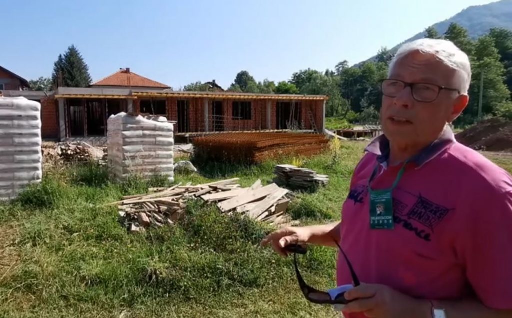 Willem Pronk in a visit at construction site of the Center for Elderly people in Potočari