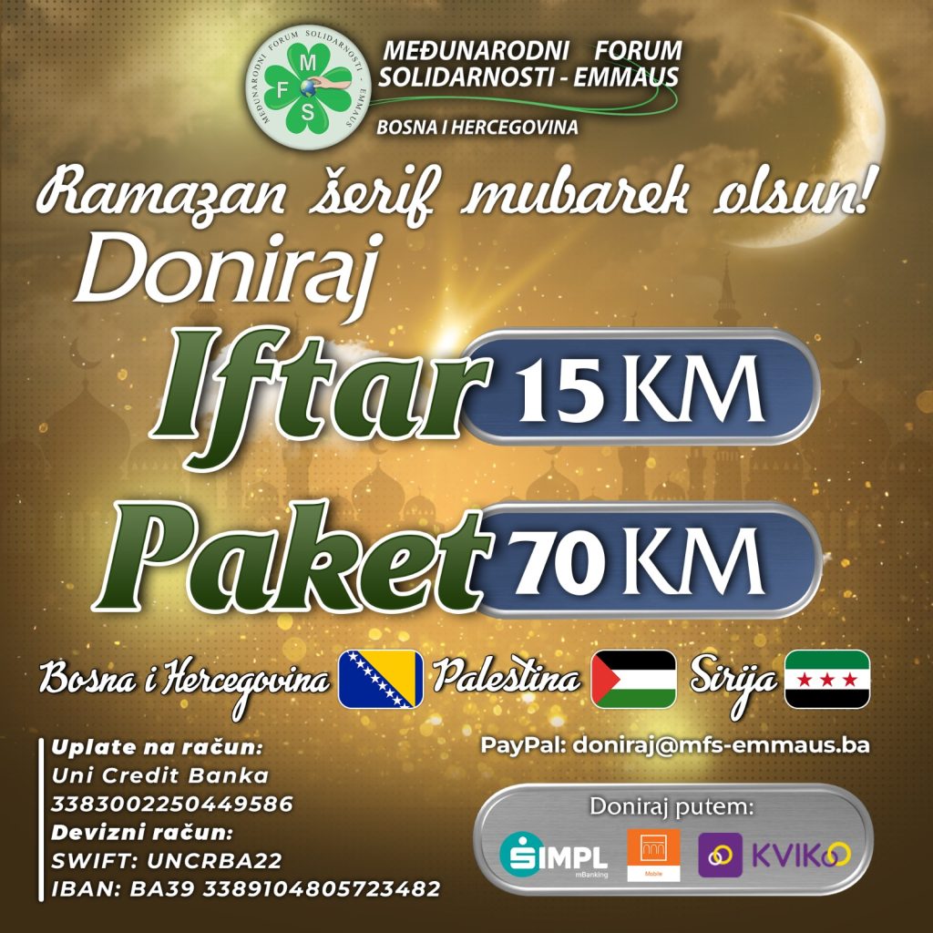 MFS-EMMAUS NASTAVLJA SVOJU MISIJU TOKOM MJESECA RAMAZANA